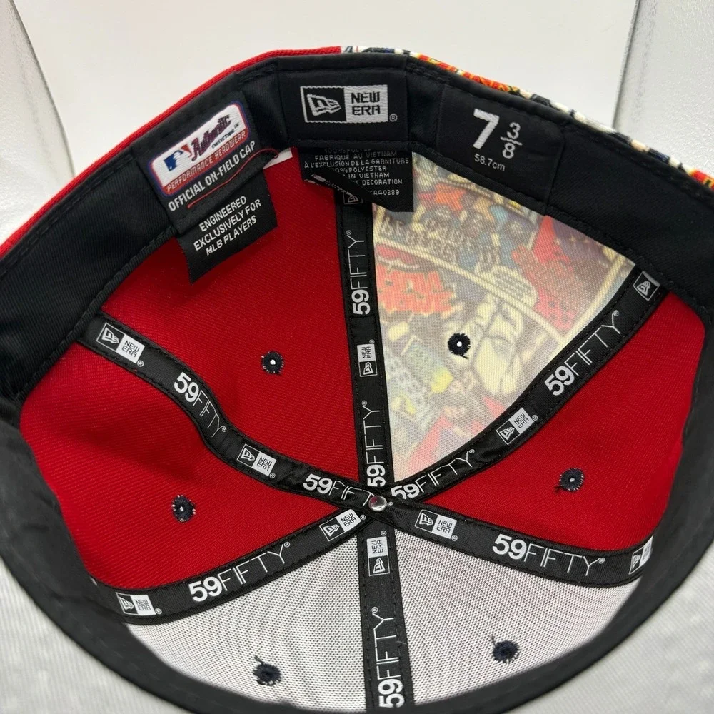 New Era 59FIFTY Los Angeles Angels Comic Book Panel Hat Red Blue Fitted 7 3/8